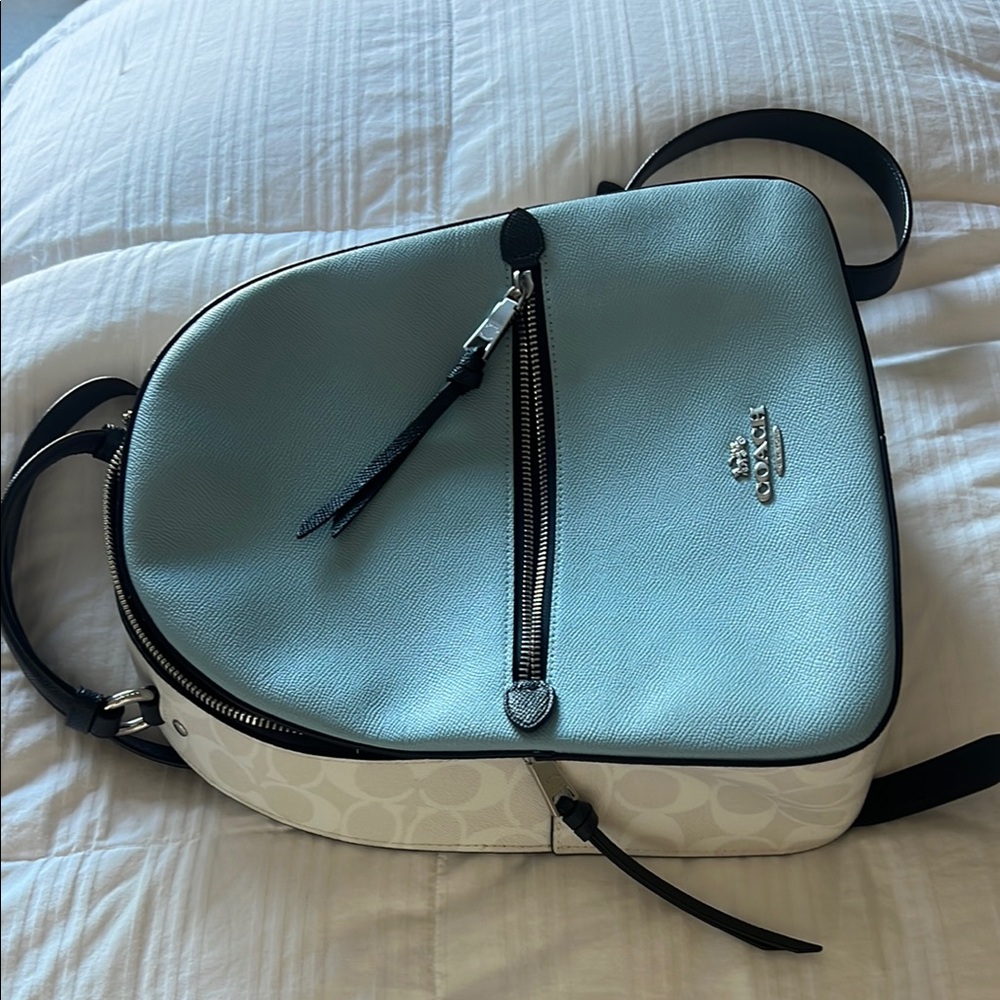Coach Blue and White Men's Backpack